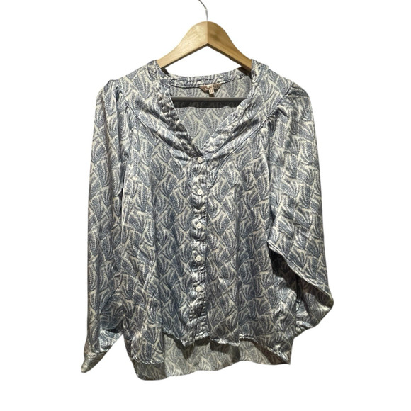 Esqualo Floral Long Sleeve Button Up Blouse Women's US 10 - Picture 1 of 4